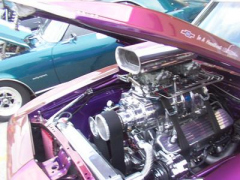motor in multi colored car