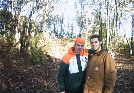 dave and aj in the woods